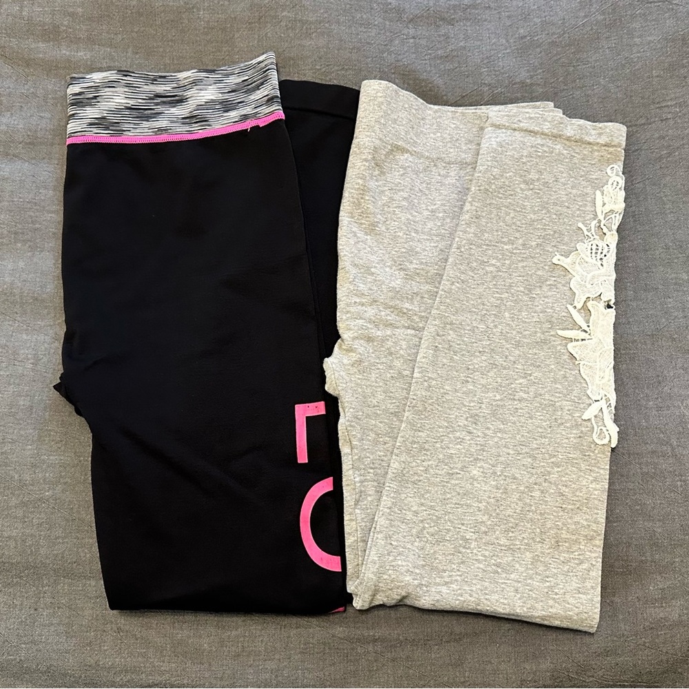 Women's Black and Gray Leggings Set - Maternity